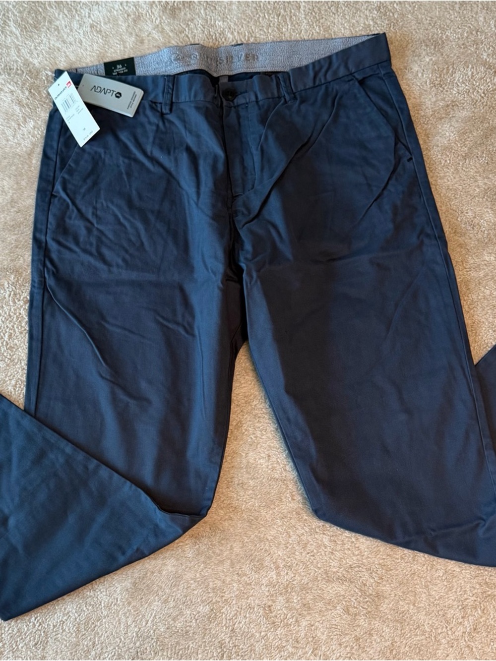 Quicksilver QTRVL Chino Pants EQYNP03162 Men’s 36 Straight Tapered Fit Navy